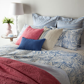 linge de lit bleu motifs ethniques | zara_home