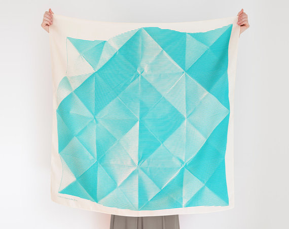 Furoshiki turquoise triangles