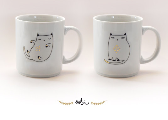 Etsy Crush | 16 essentiels pour une rentrée en douceur : mug chat de sobigraphie | @decocrush - www.decocrush.fr