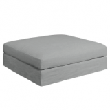 Pouf rectangulaire en lin gris souris chez La Redoute