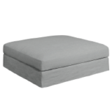 Pouf rectangulaire en lin gris souris chez La Redoute