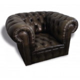 Fauteuil Chesterfield en cuir vintage chez Brocantelab