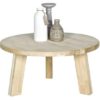 Table basse ronde en bois clair esprit scandinave